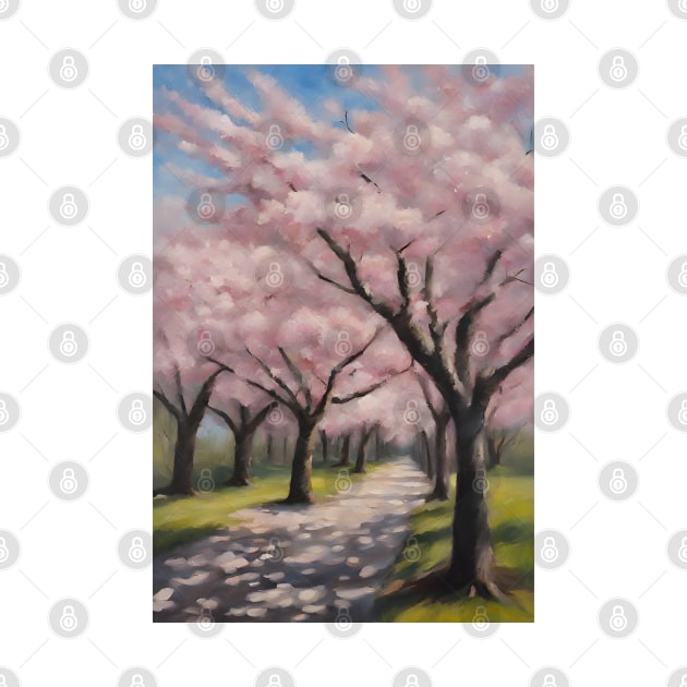 Cherry Blossom Trees Oil Painting Art by Art-Jiyuu