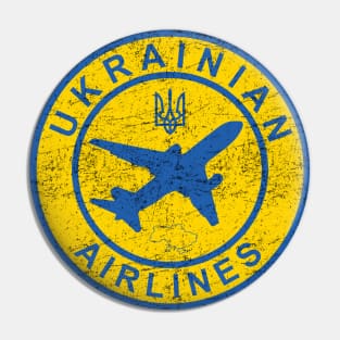 Ukrainian Airlines, Ukraine Air Lines / Aviation. Retro, Vintage. Distressed Pin