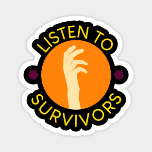 'Listen To Survivors' Human Trafficking Shirt Magnet