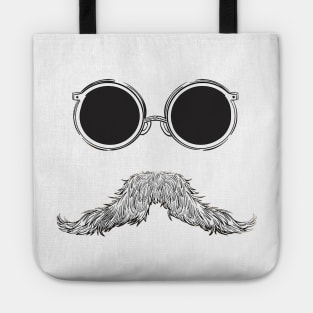 Cool moustache with glasses Tote