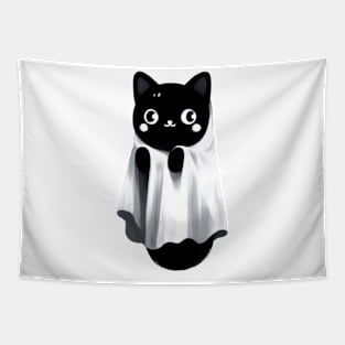 Funny black cat ghost Tapestry