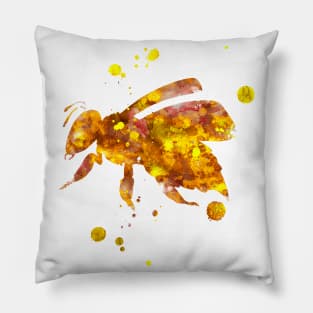 Bee Watercolor Painting Pillow