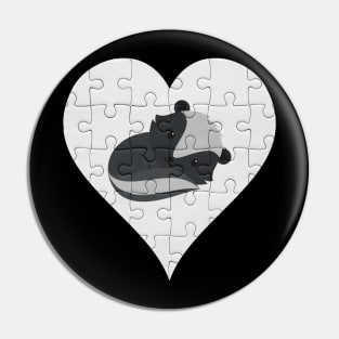 Jigsaw  Skunk Heart Design - Wild Animal Skunk Pin