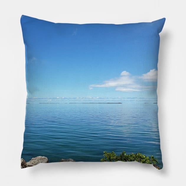 Calm Ocean Day Pillow by Rosemarie Guieb Designs