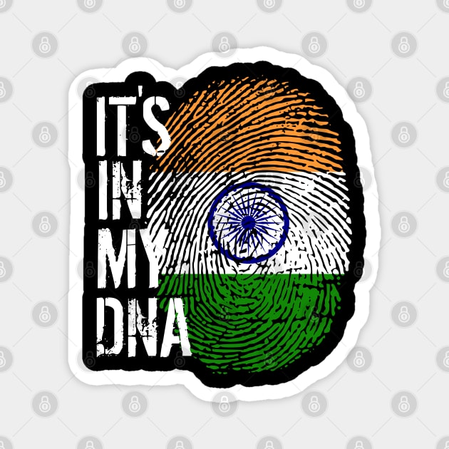 India Flag Fingerprint My Story DNA Indian Magnet by Your Culture & Merch