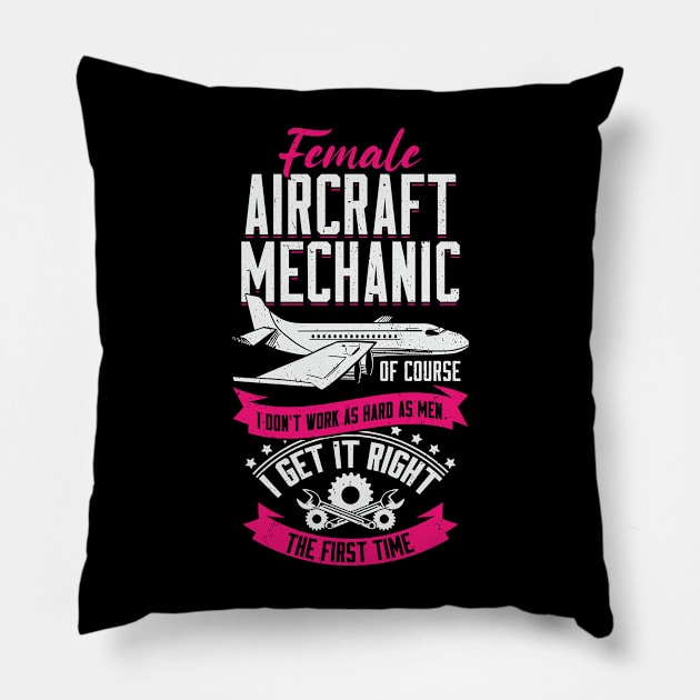 Female Aircraft Mechanic Gift Pillow by Dolde08