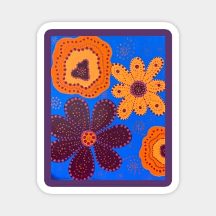 Purple & Peach Flowers Magnet