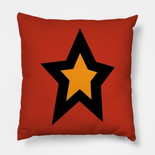 Gold Star Thick Black Line Pillow