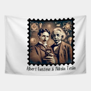 Einstein & Tesla Selfie Tapestry