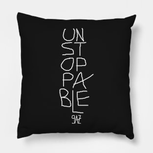 Unstoppable black background by 9AZ Pillow