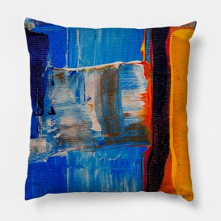 red blue abstract design Pillow