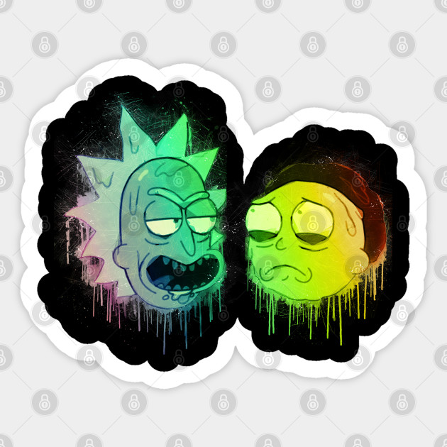 Toxic Rick And Morty Street Art Rainbow Painting Rick And Morty