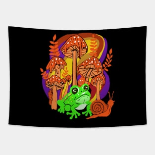 Psychedelic Mushrooms & Frog Tapestry