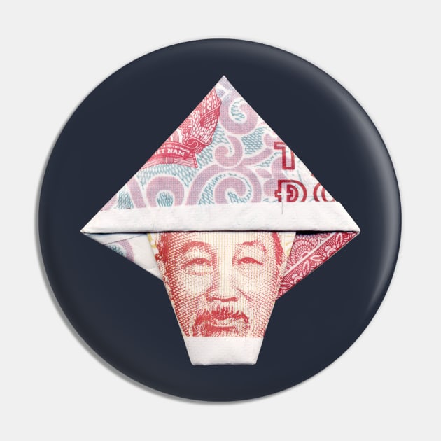 Ho Chi Minh / Money Origami Pin by yosuke