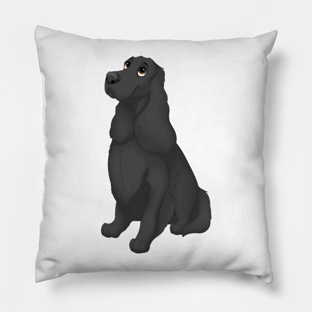 Black English Cocker Spaniel Dog Pillow by millersye