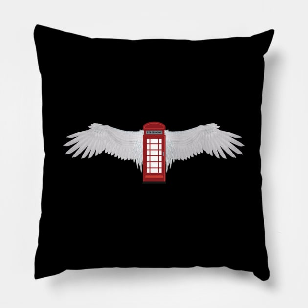 Angelic Phone Booth Pillow by GMAT