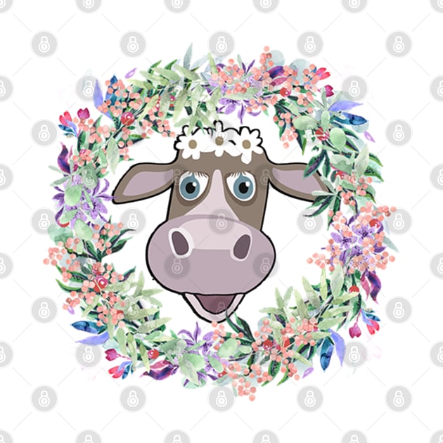 Cow Cute Cows Flower Wreath & Headband Accessory Gift by tamdevo1