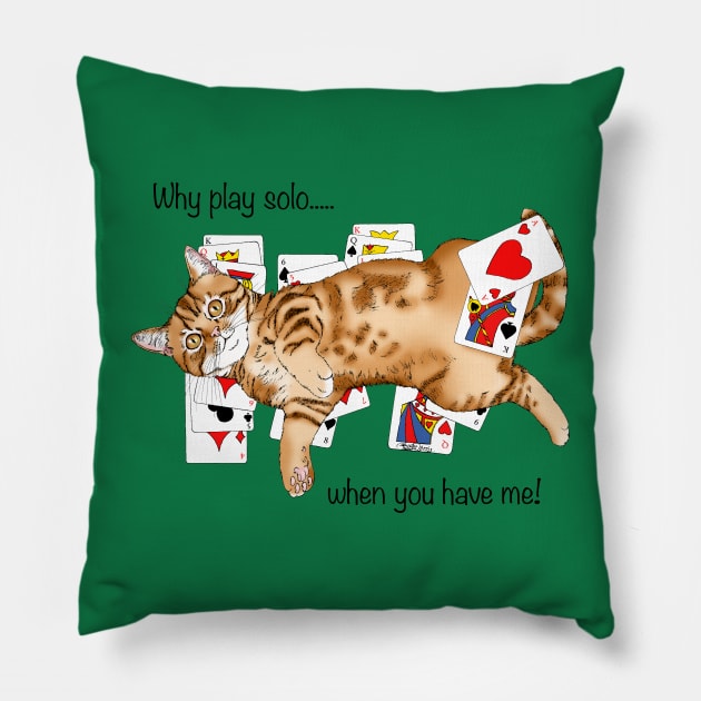 Solitaire Kitty Pillow by tigressdragon