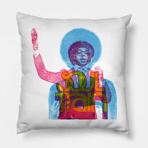 Don Cornelius Soul Train Pillow by HAPPY TRIP PRESS