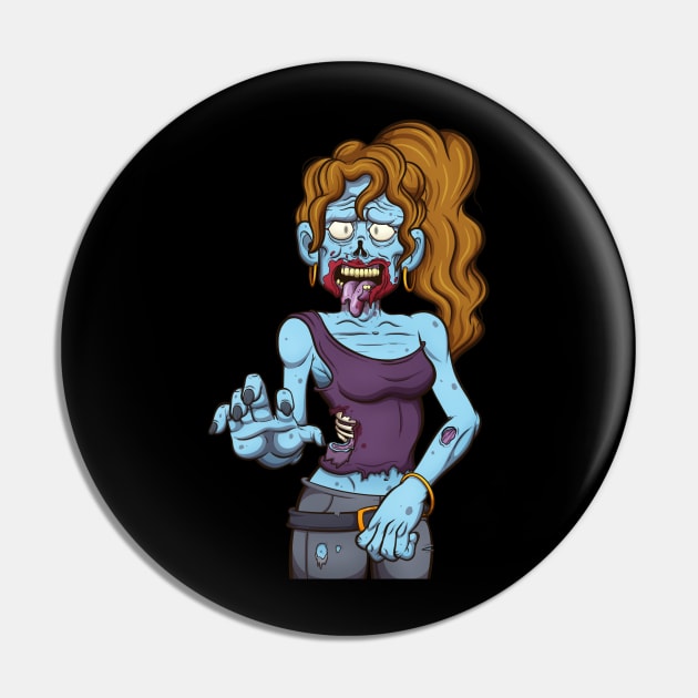 Female Zombie Pin by TheMaskedTooner