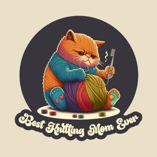 Best Knitting Mom Ever Cat #4 T-Shirt