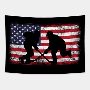 American Flag USA Hockey for Men Women Kids Boys Girls Tapestry