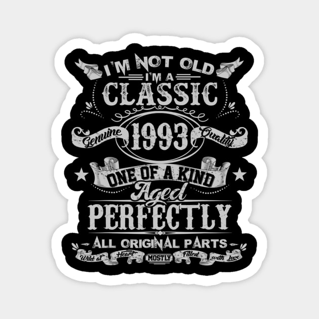 Classic 27th birthday gift for men women Vintage 1993 Magnet by teudasfemales
