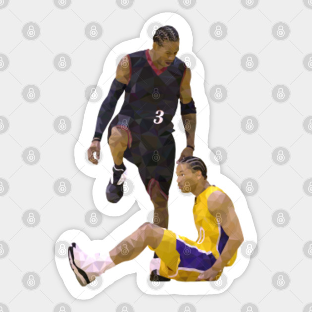 Allen Iverson Step Over Tyronn Lue Allen Iverson Sticker Teepublic