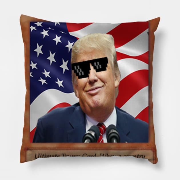 Trump Card Pillow by CONSTANTROTATION