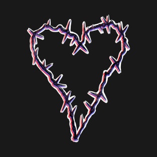 3D Barbed Wire Heart T-Shirt