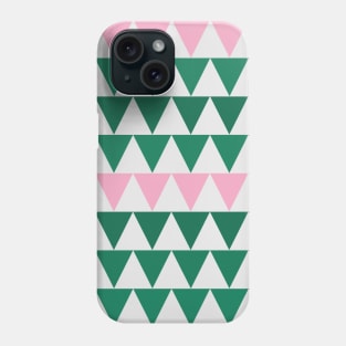 Green Gradient and Pink Shades Zig Zag Design Phone Case