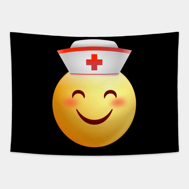 Nurse Emoji Face Shirt Nursing Tapestry by Walkowiakvandersteen