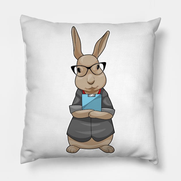 Bunny Secretary Glasses Pillow by Markus Schnabel
