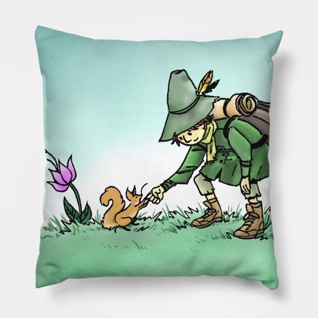 Snufkin and Squirrel Pillow by michelletabares