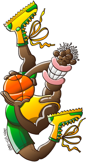 Basketball player performing acrobatic jump Kids T-Shirt by zooco