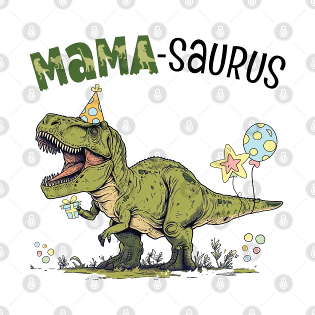 Mama Saurus T-Rex Dinosaur Birthday Party by figandlilyco