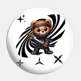 Ninja teddy bear Pin