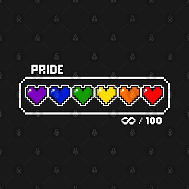 Gay Pride Videogame Life Bar Hearts by EmeryPens