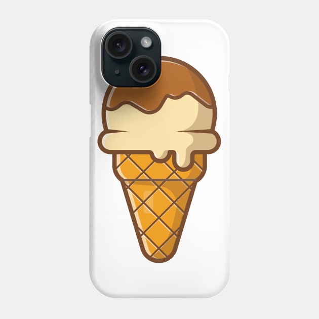 Cone ice cream  with chocolate cartoon Phone Case by Catalyst Labs