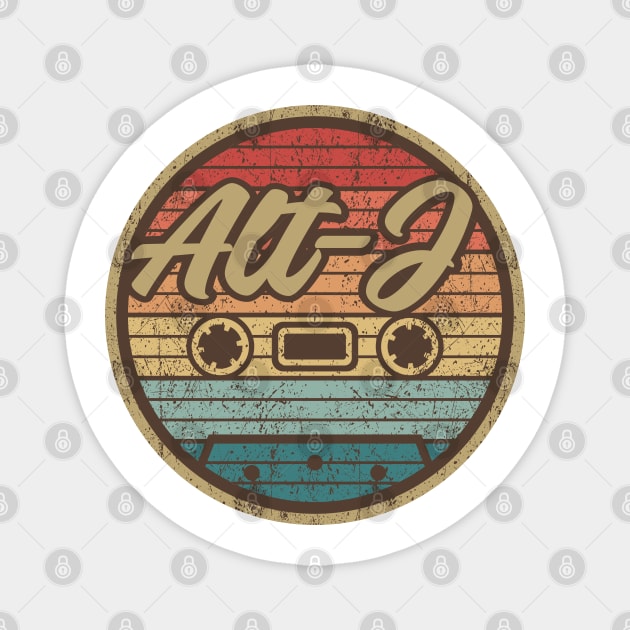 Alt-J Retro Cassette Retro Circle Magnet by penciltimes