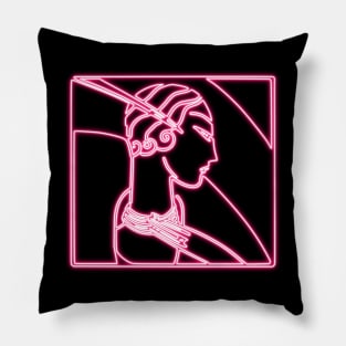 Art Deco woman portrait Pillow