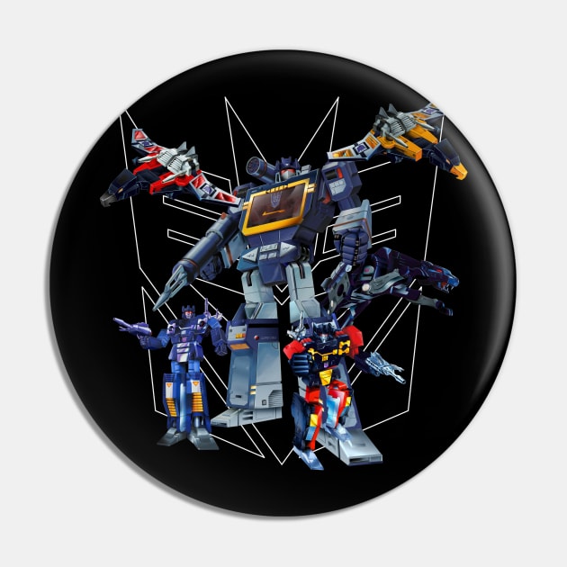 Masterpiece Soundwave and Cassettes Pin by Draconis130