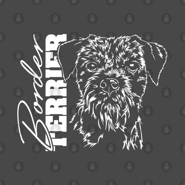 Funny Border Terrier dog lover dog portrait by wilsigns