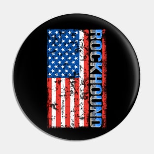 Geologist Rock Pick Hammer - Rockhounding Distressed US Flag Pin