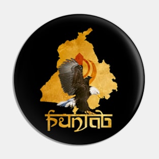 Punjab map with eagle Pin