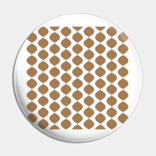 Mid Century Modern Retro 60s Waves Pattern  (Light Warm Brown) Pin