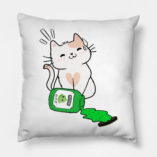 Cute Persian Cat Spilled Wasabi sauce Pillow