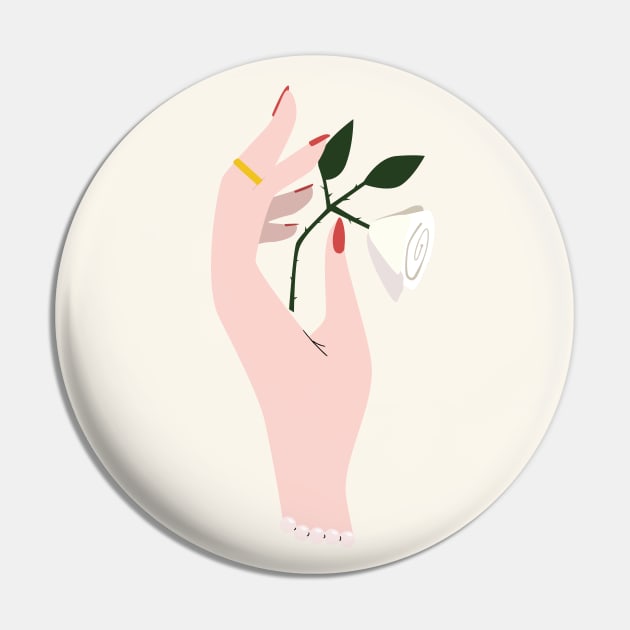 Hand with Rose | proposal | engagement Pin by NJORDUR