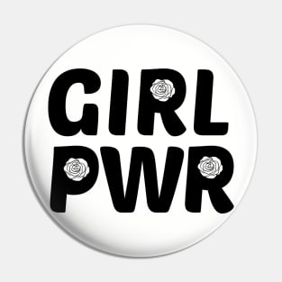 Girl Power Rose Logo Pin