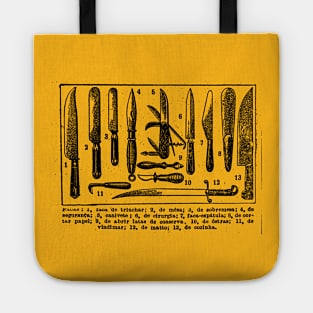 Vintage Knives - Tattoo Style Graphic Illustration Design Tote